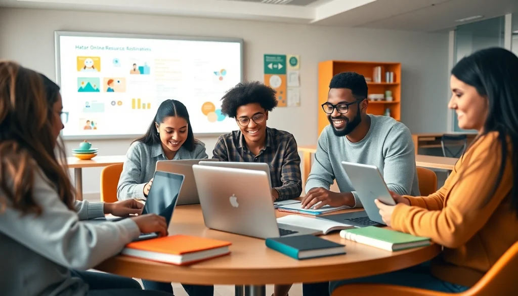 Students engaged in online exam assistance, utilizing digital devices in a modern study setup.