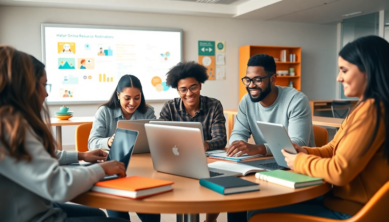 Students engaged in online exam assistance, utilizing digital devices in a modern study setup.