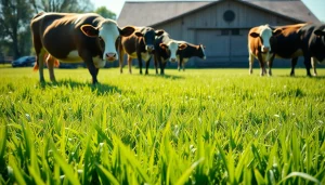 Cattle Feed provided to healthy cattle in a sunny pasture environment.