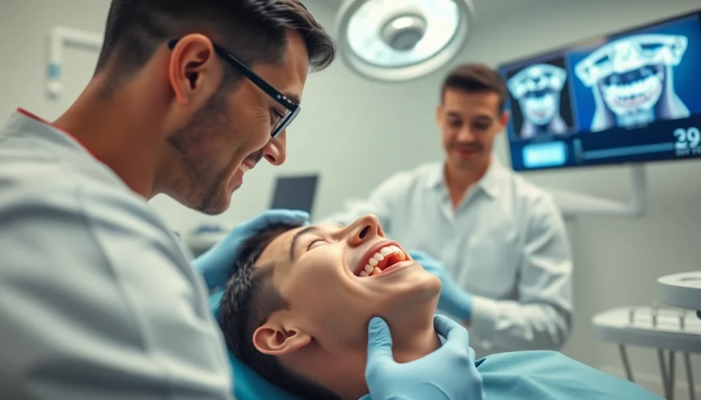 Corrective jaw surgery Hawthorn with an orthodontist and patient in a professional clinic setting.