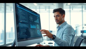 Klynt user engaging with innovative software in a modern workspace.