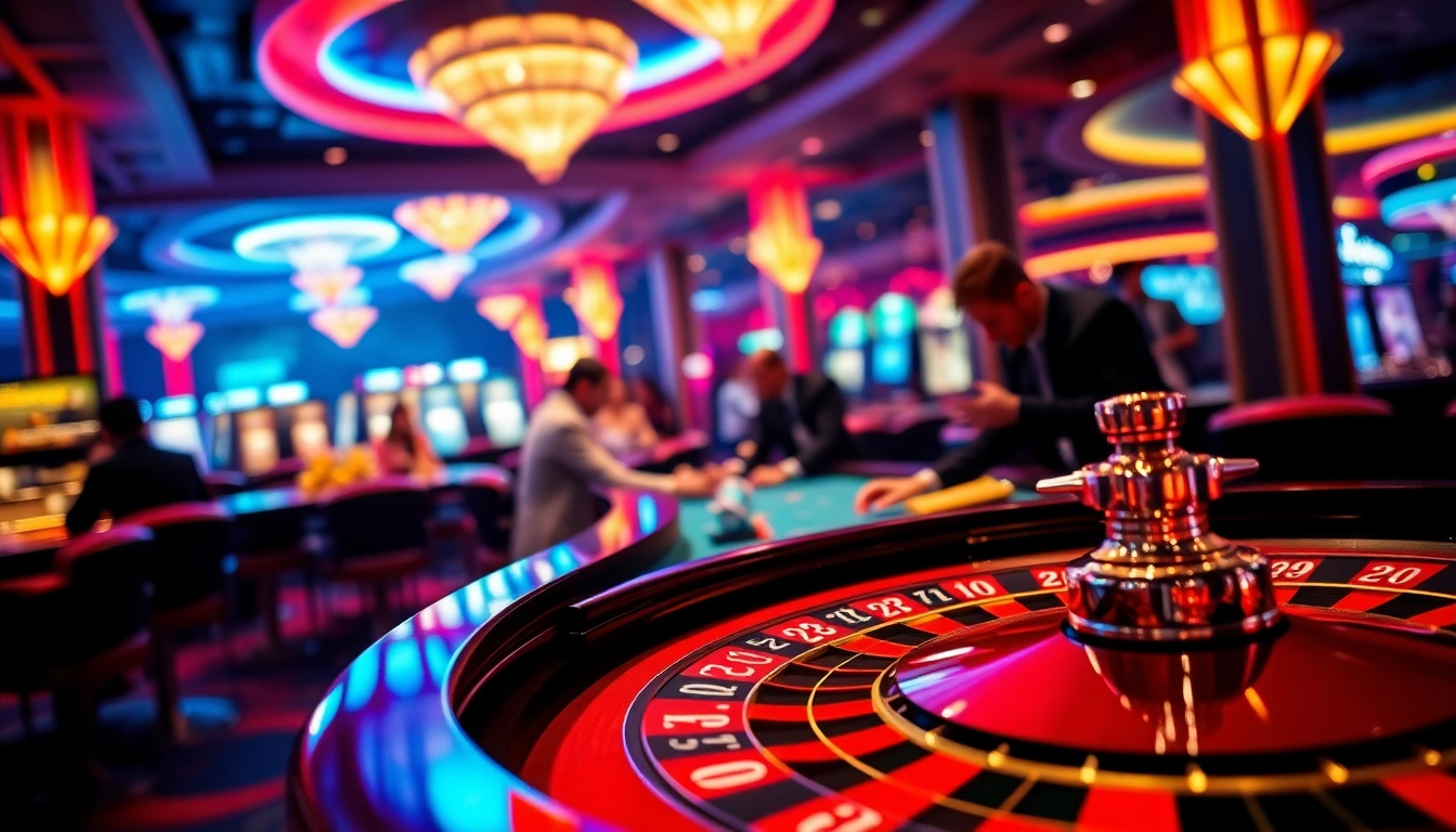 Experience thrilling moments at 8win malaysia with vibrant casino gaming tables and excited players.