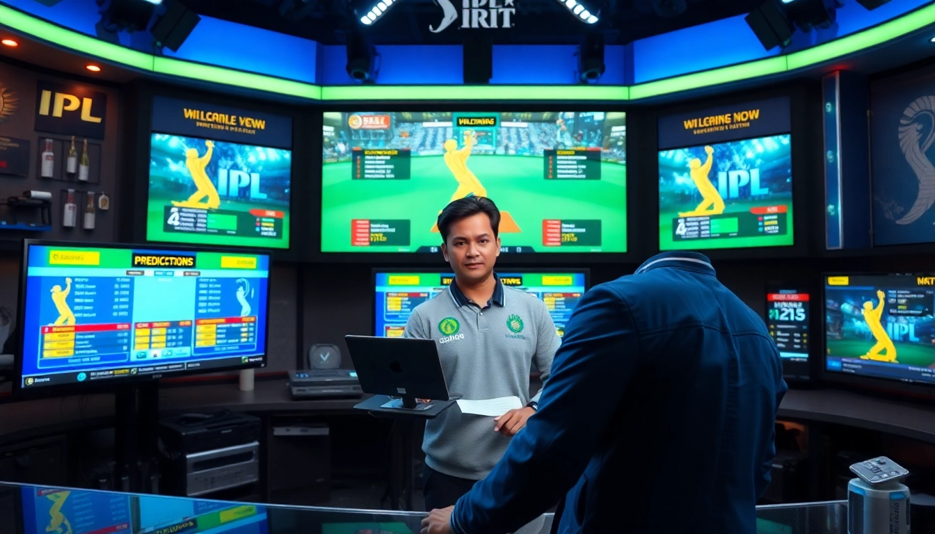 Analyze the best IPL prediction with expert insights in a vibrant cricket studio.
