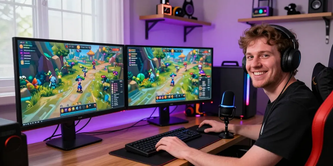 Ways to attract followers on Twitch with a streamer engaging viewers in a vibrant gaming room setup