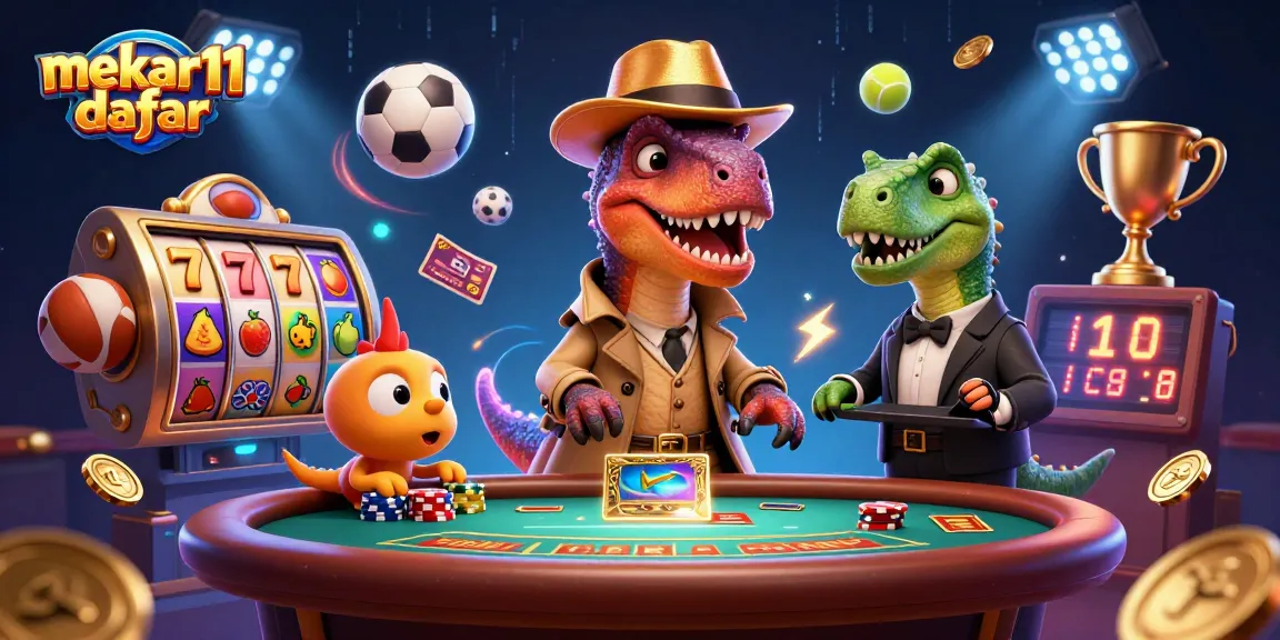 Capture the winning strategies at mekar11 daftar casino with this vibrant 3D gambling scene.