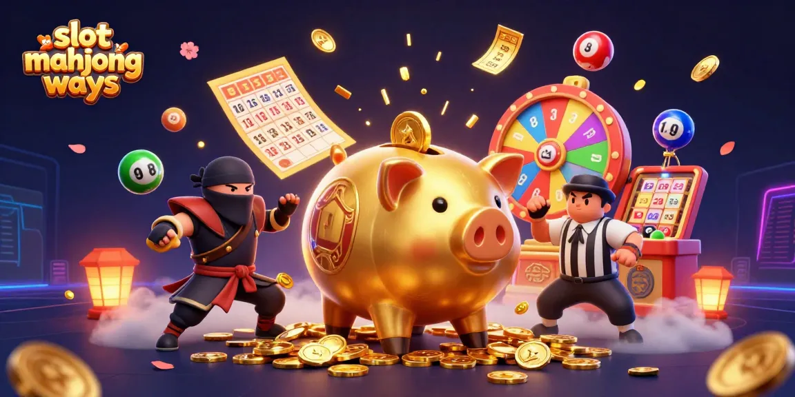 Experience excitement playing slot mahjong ways with thrilling golden piggy bank, ninja, and samurai!
