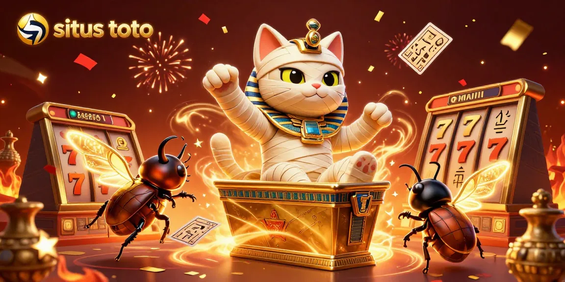 Experience the excitement of situs toto with dynamic slot reels and dazzling characters in a vibrant casino scene.