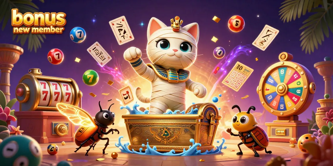 Experience the excitement of bonus new member offers in a vibrant pyramid casino setting.